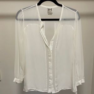 Haute Hippie ivory silk blouse